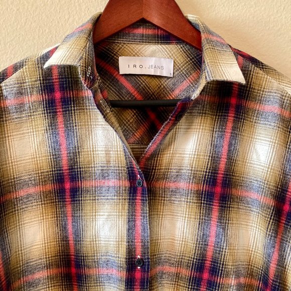 IRO Milay Split-Side Checked Brushed-Cotton Oversized Shirt - Picture 11 of 16